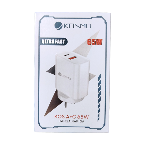Cabezal De Cargador USB/TipoC 65W Kosmo 3