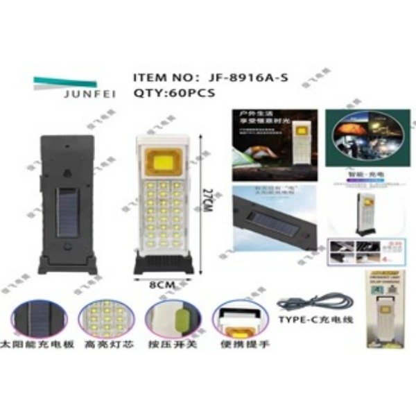 Luz De Emergencia Recargable USB O Solar 48W 1500mAh TY-8916