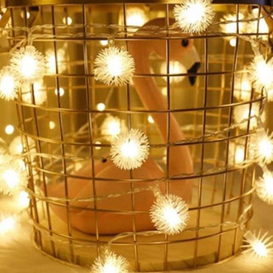 Luces Led Navideña Guirnalda Bola Goma 3M Blanco Cálido Enchufe