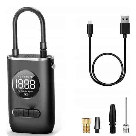 Compresor Inflador De Aire Universal Bici Auto Moto Pelota Con Linterna CZK-3668