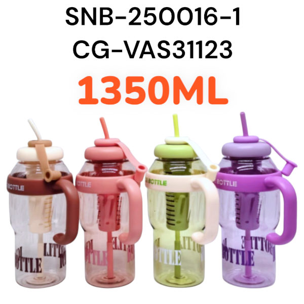 Botella Plástica Reforzada Con Sorbete 1350ML SNB-250016