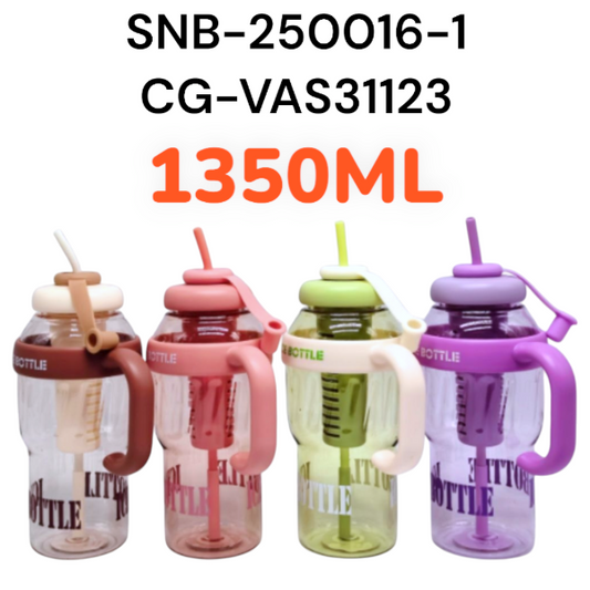 Botella Plástica Reforzada Con Sorbete 1350ML SNB-250016