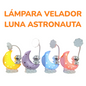 Lámpara Velador Recargable USB Luna Con Astronauta Portalápices HQ88