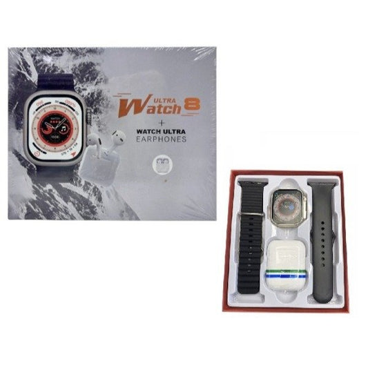 Set Reloj Smart Wacth + Auricular Inalámbrico+ 2 Mallas Ultra8