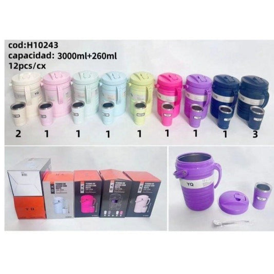 Bidon Galón Termico 3000ML Con Vaso Termico Acero 260ML Stanley H10243