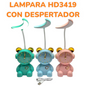 Lámpara Velador Recargable USB Con Despertador HD3419