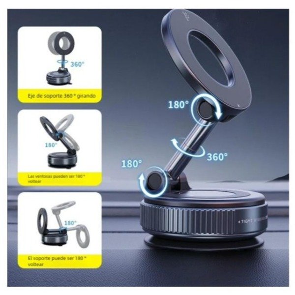 Soporte De Auto Para Celular Con Imán Gira 360 C-02