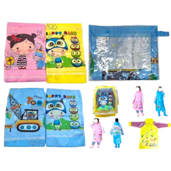 Piloto Eva Impermeable Lluvia Infantil Cubre Mochila 517C