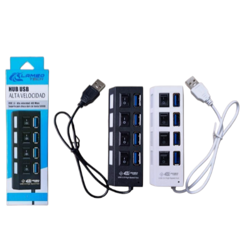 Zapatilla Hub USB 4 Puertos Con Boton 61