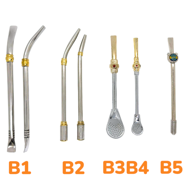 Bombilla Mate Color Plateado De Metal B1-B5