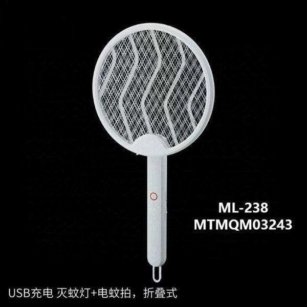 Raqueta Plegable Mata Mosquitos Con Lámpara Para Noche ML-238