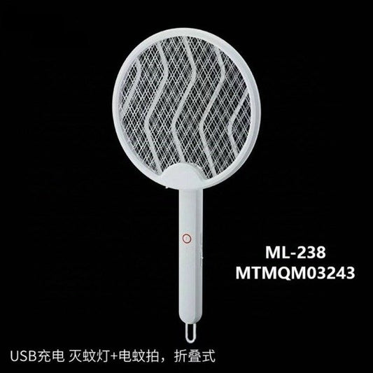 Raqueta Plegable Mata Mosquitos Con Lámpara Para Noche ML-238