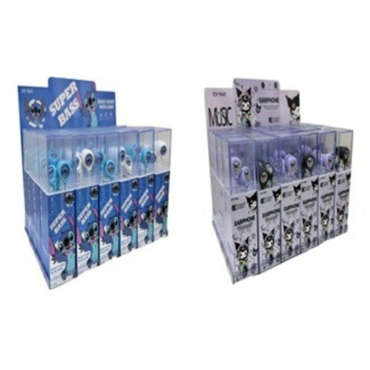 Auricular Chico Con Cable Portátil Diseño Infantil Stitch Kuromi EV-A40/60