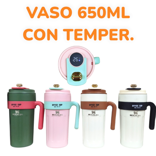 Vaso Térmico Acero Con Temperatura Y Manija 650ML Stanley 650