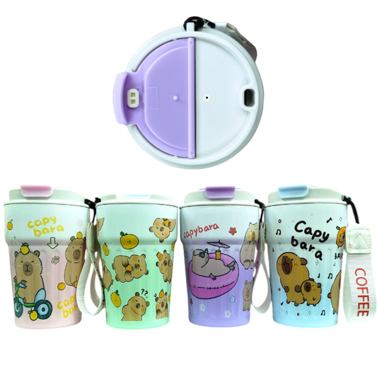 Vaso Térmico Acero Inoxidable 500ML Con Tirita Diseño Capibara G80350