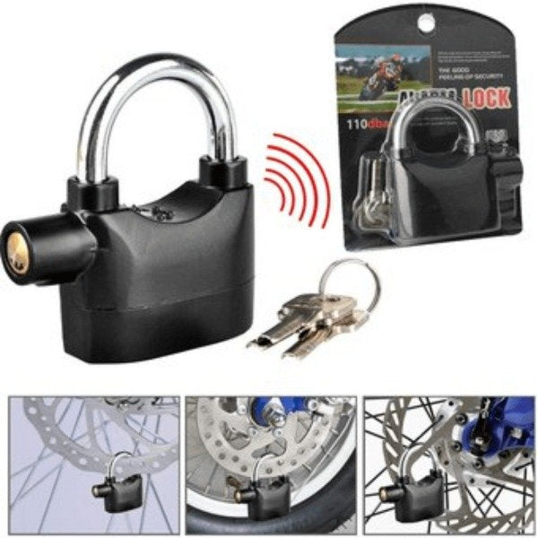 Candado Con Alarma Doble Aro Para Motos 020A7