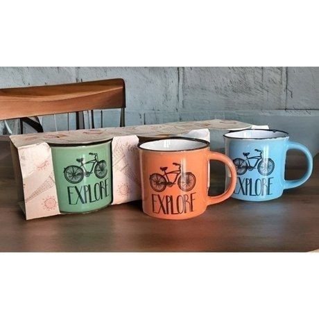 Set De 3 Tazas Cerámicas 240ML Diseño Bicicleta 4952040