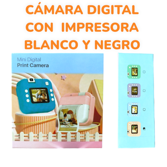 Cámara Digital Con Mini Impresora Térmica Inalámbrico Recargable A2430