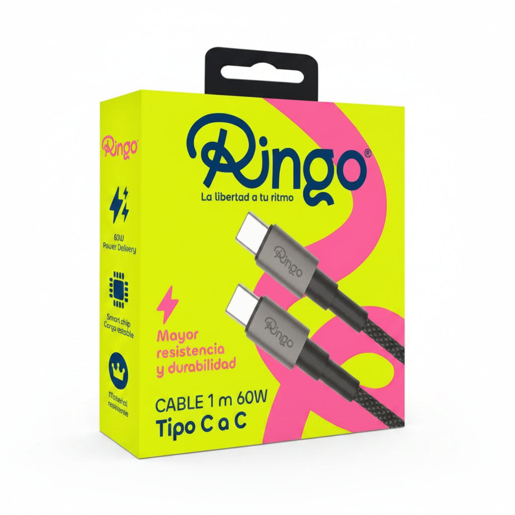 Cable Tipo C a Tipo C 1m 60W 1408