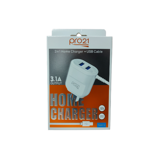 Cargador Pro21 tipo C carga rápida 3.1A