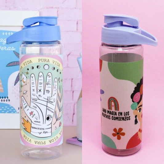 Botella De Agua Deportiva 750ML Plástica Con Diseño