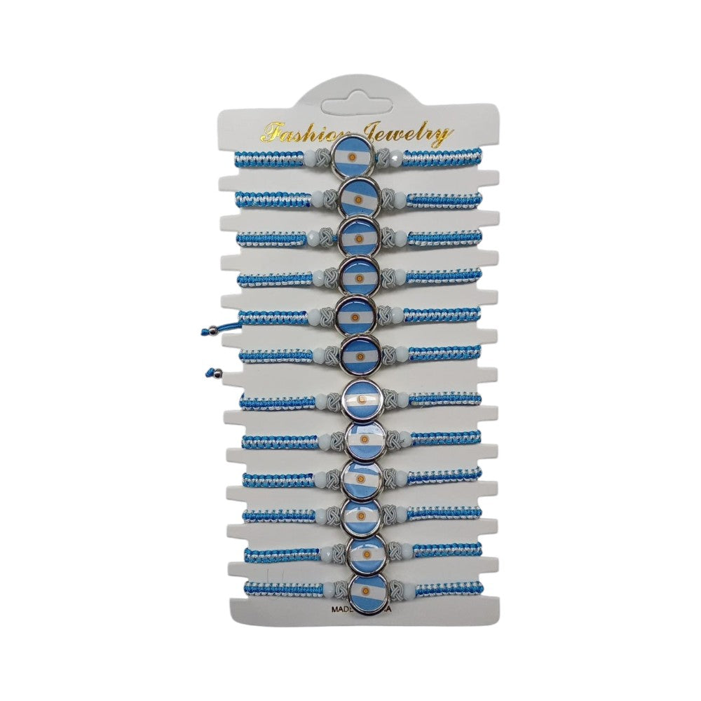 Pulsera Celeste De Argentina Pack 12U 6446