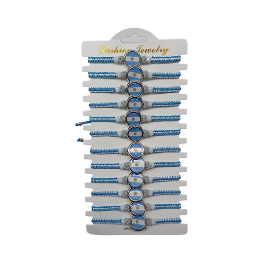 Pulsera Celeste De Argentina Pack 12U 6446