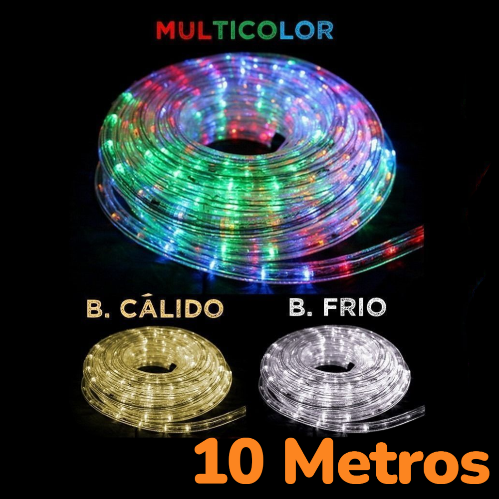 Manguera Luces Led Exterior 10M Enchufe Cálido/Frío/Multicolor SSD-81