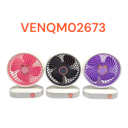 Ventilador Mini Portátil Recargable USB Para Mesa Color Blanco ZB097