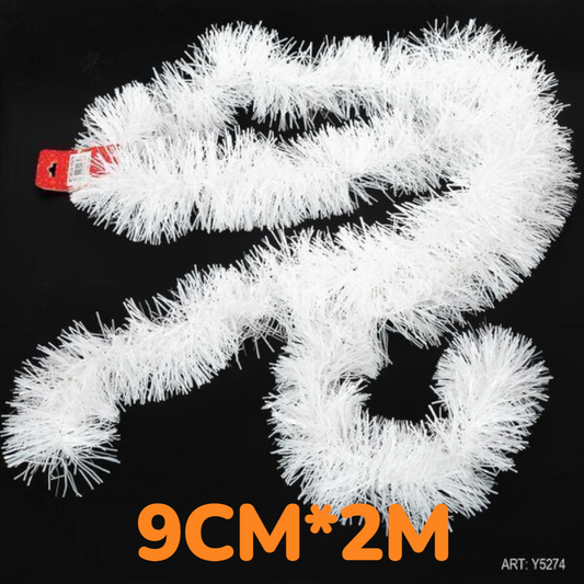 Guirnalda Boas Adorno Navideño 9CM*2M Blanco Nieve QMD5272