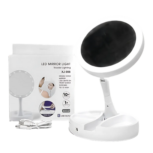 Espejo Con Luz Plegable Recargable USB O A Pilas BN1011