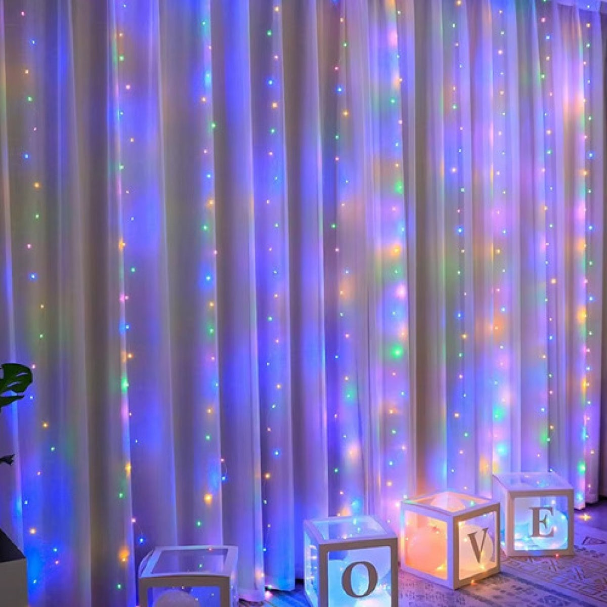 Cortinas De Luces Led Enchufe 220V Multicolor 3*3M 3*2M C-91018