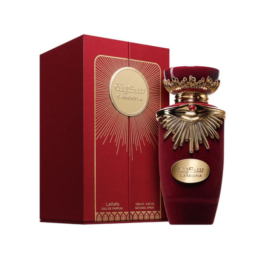Perfume Árabe 100ML Lattafa SAKEENA Con Felpa Roja 8481