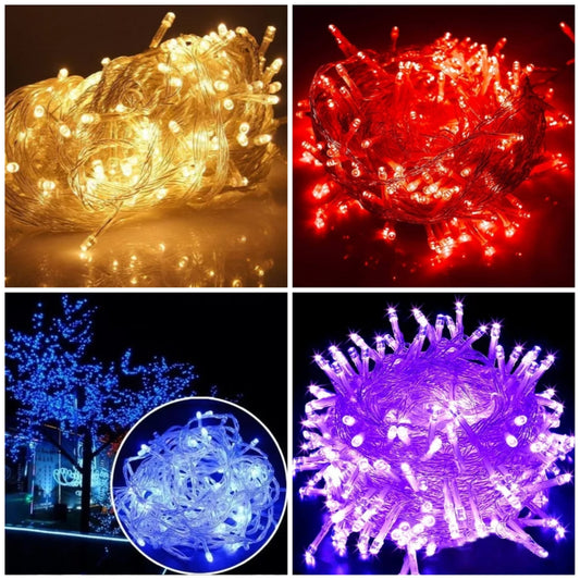 Guirnalda Tira Luz 100 Luces 10M Color Azul/Roja/Calida/Lila 220V 02051