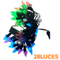 Guirnalda 28 Luces Led Navideña Pino 3M Cable Negra Multicolor Enchufe C-91023