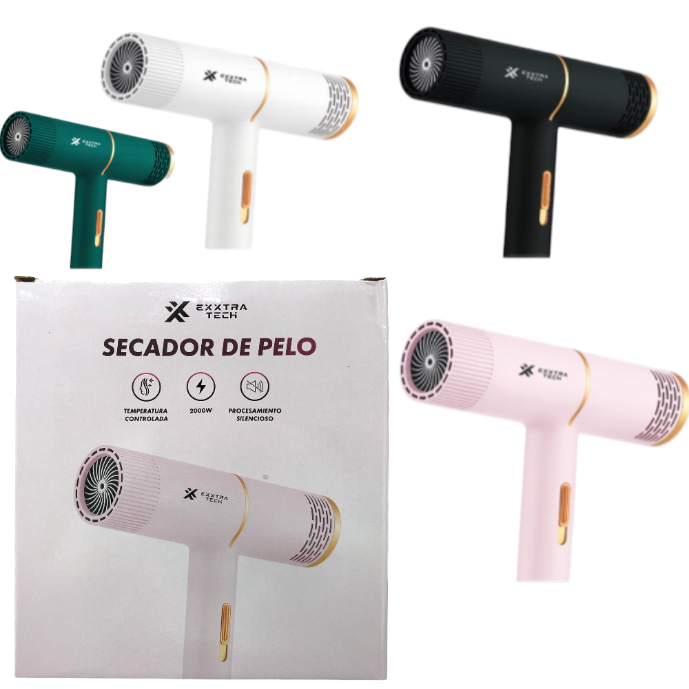 Secador De Pelo Enchufe 2000W Silencioso Exxtra Tech NV-9061