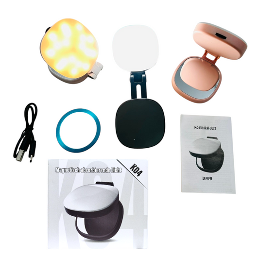 Aro De Luz 6CM Magnética Soporte Para Celular Con Espejo Giratorio K04