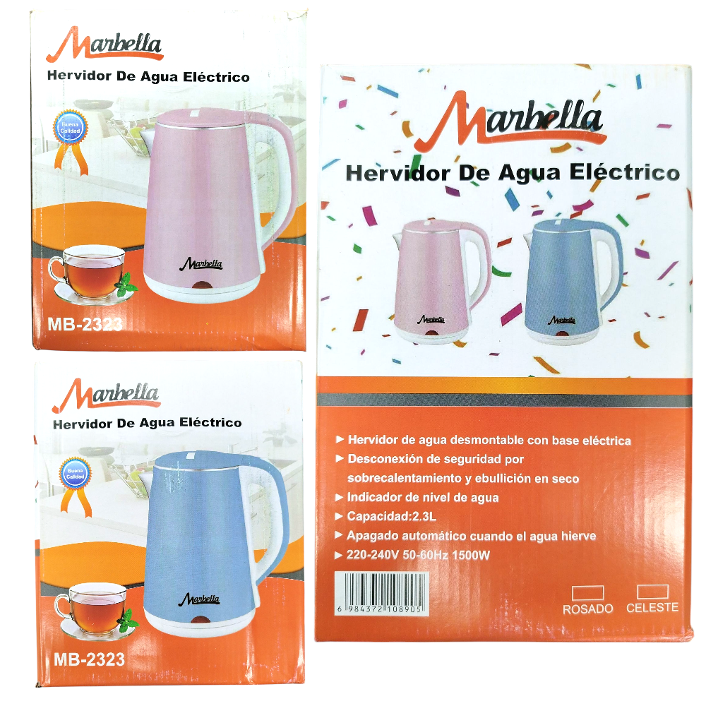 Pava Eléctrica Acero Inoxidable 2.3Lt 1500W MB-2323