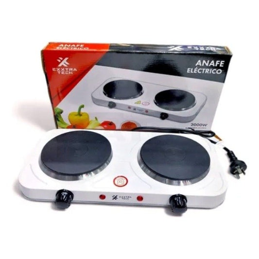 Anafe Eléctrico 2 Hornallas Sin Gas 2000W A Enchufe C301A