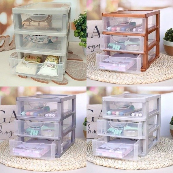 Cajonera Plástica De 3 Estantes Organizador Escritorio 15CM 9008