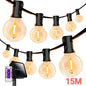 Guirnalda 15 Focos Luces Led 15M Enchufe Calida Uso Solar C-M9026