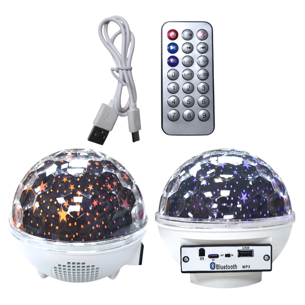 Esfera Led Colores Con Control Remoto Y Parlante Inalámbrico Enchufe USB S-4283-4