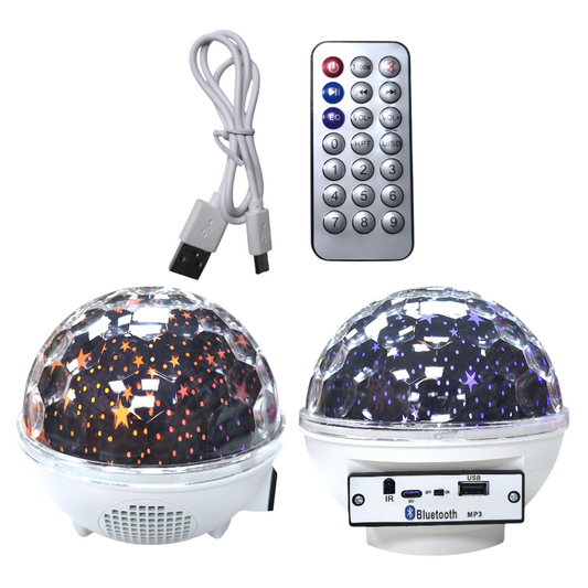 Esfera Led Colores Con Control Remoto Y Parlante Inalámbrico Enchufe USB S-4283-4
