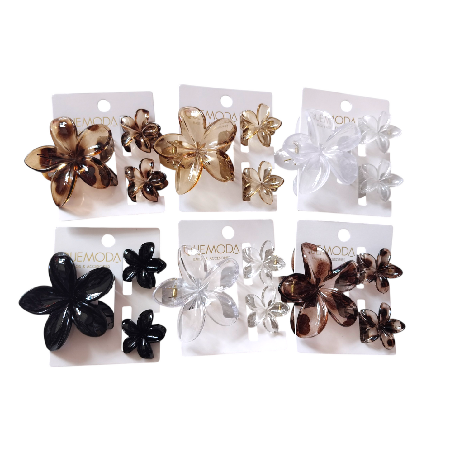 Broche De Pelo Diseño Flores Transparente HXA23201-14