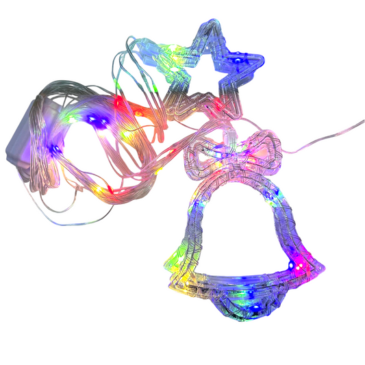 Cortinas De Luces Led Con Estrella Y Campana Multicolor Enchufe 3M*50CM C-91007