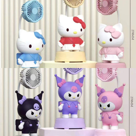 Ventilador Portátil Recargable USB De Mesa Diseño Kuromi Kitty F-0506