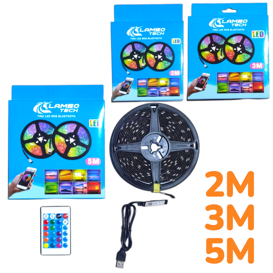 Tira Led TV Luces Con Control Remoto Enchufe USB Lambo Tech C-5050