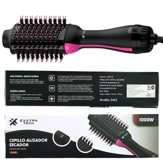 Cepillo Alisador Plancha Pelo Secador Eléctrico Cabello 3en1 1000W DM2