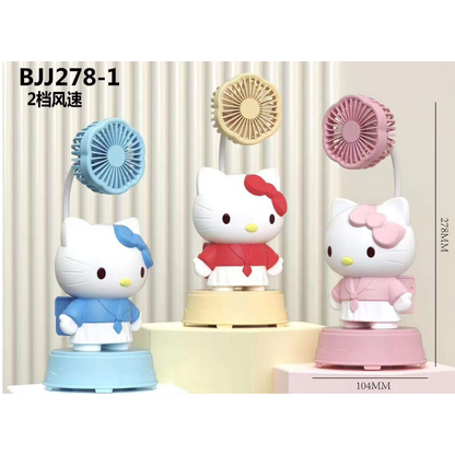 Ventilador Portátil Recargable USB De Mesa Diseño Kuromi Kitty F-0506