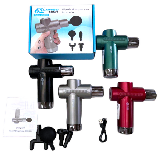 Masajeador Más Potentes De Pistola Recargable USB Con Accesorios LT-25M09